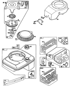 Fuel, Muffler, Rewind Diagram and Parts List for 95722-0213-XX  Briggs and Stratton Engine